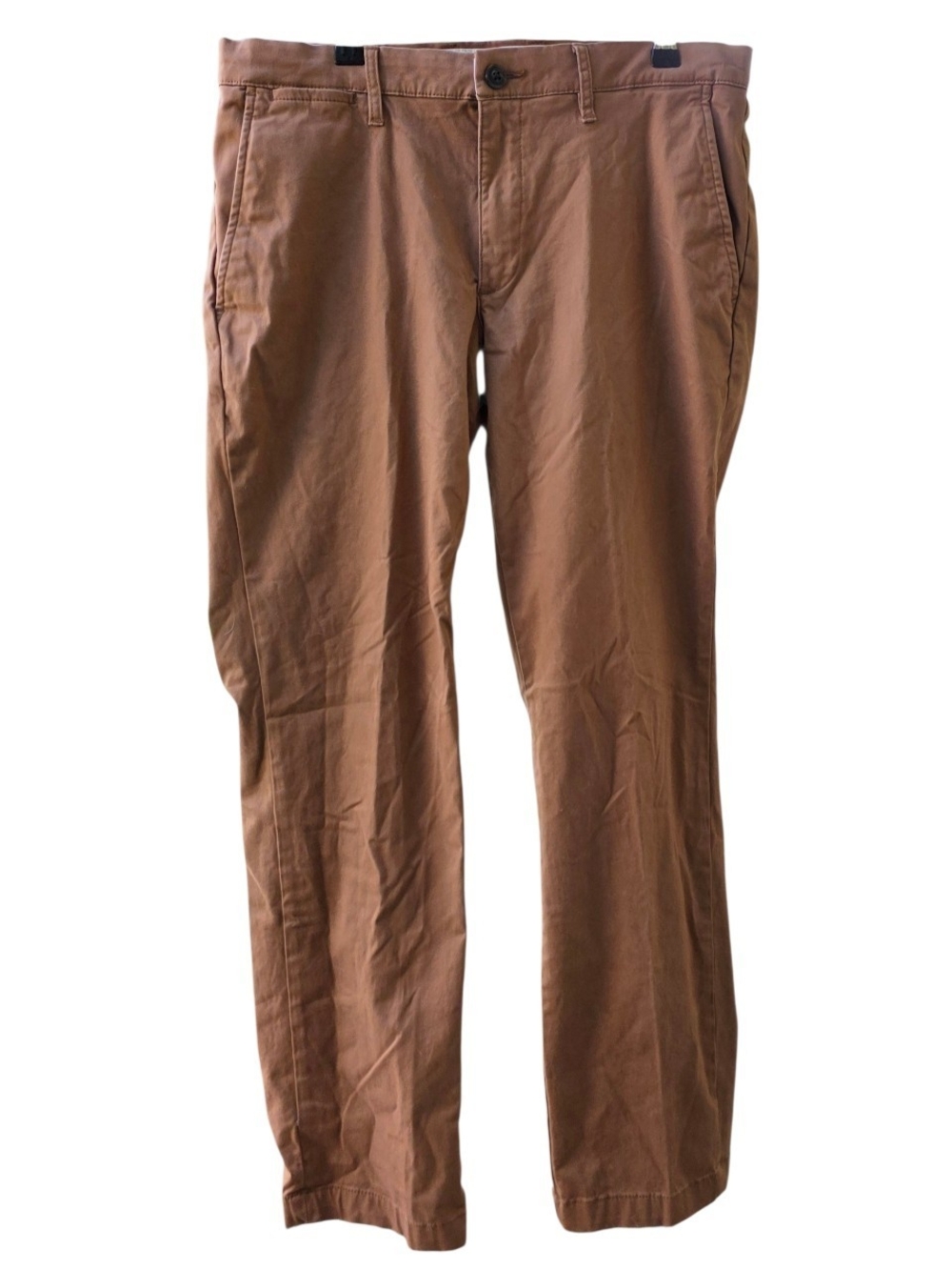 Goodthreads Mens Slim Fit Chino Pants 32x30 Cognac Brown Stretch Casual Slacks